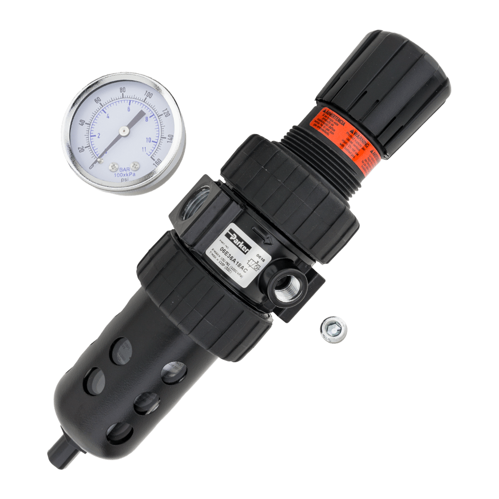 AIR FILTERREGULATOR,1/2"AUTO DRAIN,40 MICRON,W/G